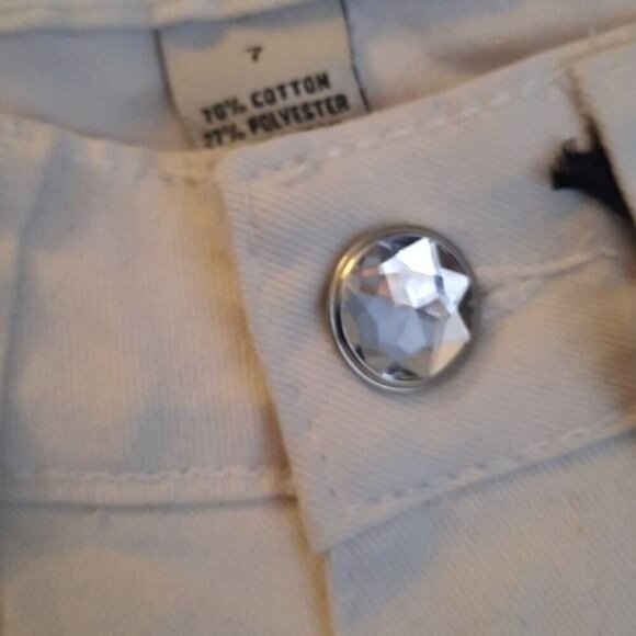 Klip Jeans NWT White Rhinestone 5 Pocket Low Rise Skinny Denim Jeans Size 7 - Picture 10 of 16